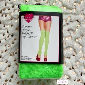 New 💚Neon Green💚Thigh High Leg Warmers Music Legs 4248